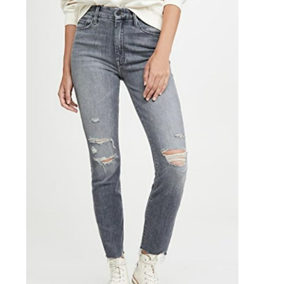 Mother The Looker High Waist Nick Fray Ankle Skinny Jeans in Grey Size 25 - Picture 9 of 9